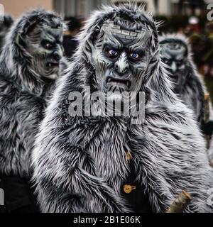 Mossingen, Baden Württemberg, Germania - 4 Febbraio 2018: Carnevale Di Fasnet In Germania. Foto Stock