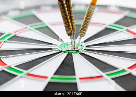 dartboard business success concept. primo piano. Foto creativa. Foto Stock