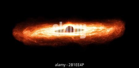 Super Massive Black Hole Con Disco Hot Accretion Foto Stock