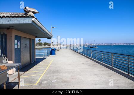 San Diego 2-24-2020 viste del molo di Shelter Island Foto Stock