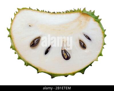 Frutto soursop isolato su sfondo bianco Foto Stock