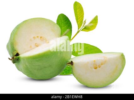 Frutto Guava isolati su sfondo bianco Foto Stock