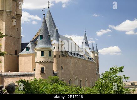 Castello di El Alcazar. Segovia, provincia di Castilla y Leon. Spagna Foto Stock