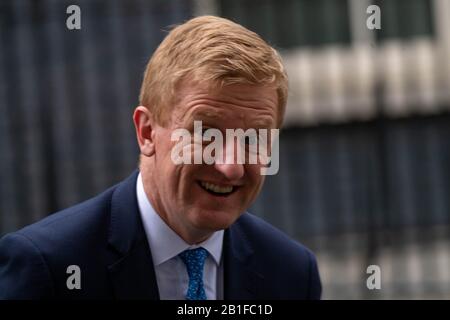 Londra, Regno Unito. 25th Feb, 2020. Oliver Dowden MP Culture Secretary lascia un incontro sulla sicurezza al 10 Downing Street, London Credit: Ian Davidson/Alamy Live News Foto Stock