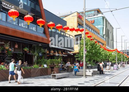 Bar E Ristoranti Sulla Terrazza, Oxford Terrace, Christchurch Central City, Christchurch, Canterbury Region, Nuova Zelanda Foto Stock