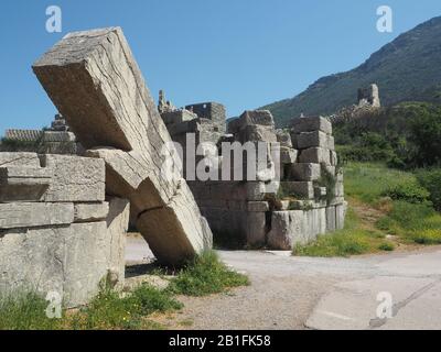 La Porta Arcadiana All'Antica Messene, Itomi, Messini, Messenia, Peloponneso, Grecia Foto Stock