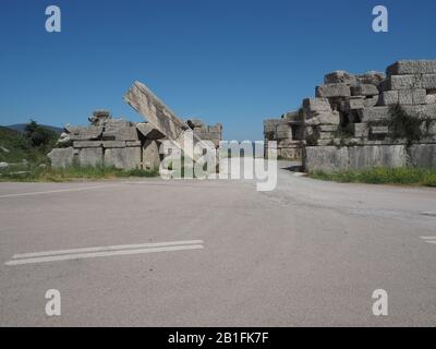 La Porta Arcadiana All'Antica Messene, Itomi, Messini, Messenia, Peloponneso, Grecia Foto Stock