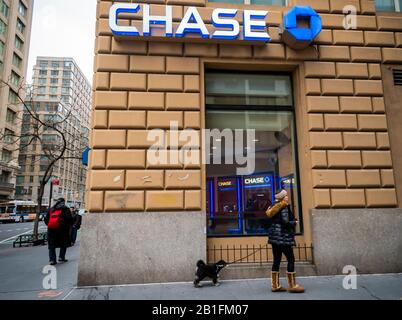 Una filiale della banca JPMorgan Chase a New York martedì 18 febbraio 2020. (© Richard B. Levine) Foto Stock