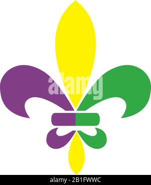 illustrazione vettoriale di un fleur de lis mardi gras. Celebrazione del Mardi Gras. Illustrazione Vettoriale