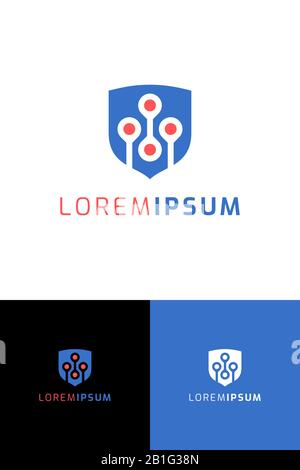 Logo per le aziende IT in sicurezza e protezione antivirus Illustrazione Vettoriale