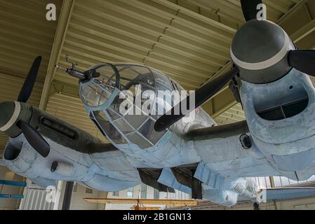 Heinkel HE-111 al MHM Berlin Gatow di Berlino, Germania Foto Stock