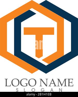 Struttura e costruzione T lettera Logo design Illustrazione Vettoriale