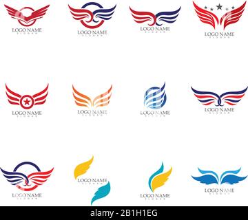Ala Falcon modello Logo illustrazione vettoriale design Illustrazione Vettoriale