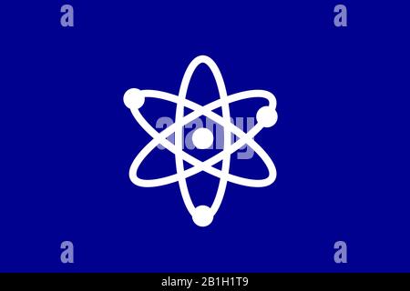 Icona Atom,icona della scienza. Design della scienza,grafica digitale. Foto Stock