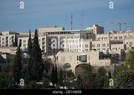 Gerusalemme Occidentale vista dalla Città Vecchia Foto Stock