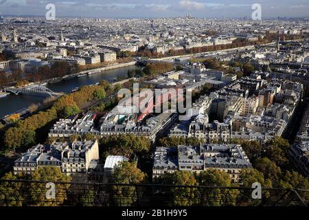 Vista aerea della città di Parigi con il fiume Senna.Paris.France Foto Stock