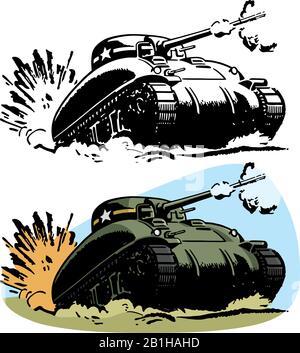 Carro Armato Di Sherman Nella Rievocazione Storica Di WWII Immagine Carro Armato Di Sherman Nella Rievocazione Storica Di WWII Immagine
