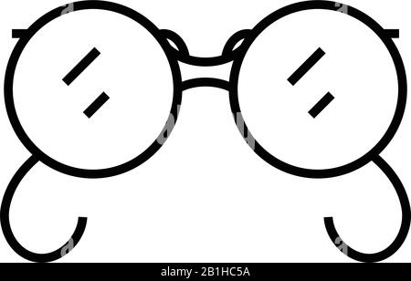 Icona della linea degli occhiali, simbolo del concetto, illustrazione del vettore del contorno, simbolo lineare. Illustrazione Vettoriale
