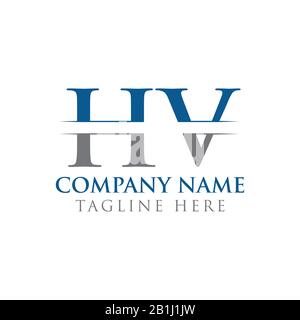 HV tipo letter Logo Design template vettoriale. Lettera astratta HV logo Design Illustrazione Vettoriale