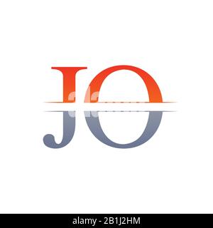 JO lettere del tipo di Logo Design template vettoriale. Lettera astratta JO logo Design Illustrazione Vettoriale
