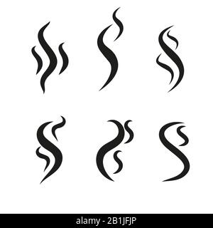 Immagine del set di icone vettore fumo-puff isolata su sfondo bianco Illustrazione Vettoriale