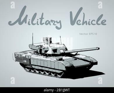 Moderna canotta di battaglia russa. Macchina militare. Illustrazione del vettore Illustrazione Vettoriale