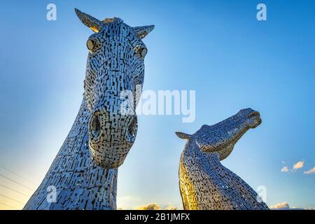 Falkirk, SCOZIA - 30 MAGGIO: I Kelpies: Sculture scozzesi a cavallo da 100 piedi Foto Stock