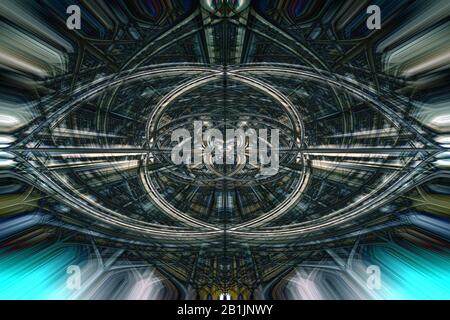 Centinaia di sottili linee simmetriche uno sfondo astratto con pattern molto intricato Foto Stock