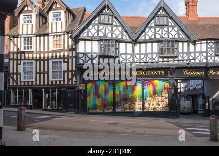 Conciatori Merchants Di Vino A Wyle Cop, Shrewsbury, Shropshire Foto Stock