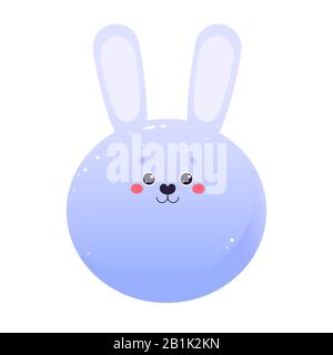 Cute Kawaii Hare Coniglio. Animale isolato su sfondo bianco. Illustrazione del vettore Illustrazione Vettoriale