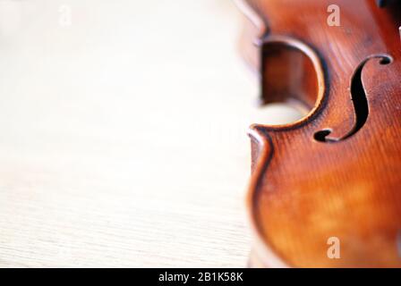 strumento mezzo violino primo piano texture Foto Stock