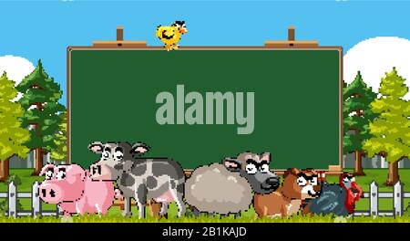 Modello di bordo con illustrazione dello sfondo del tema della natura Illustrazione Vettoriale