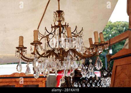 Sonntags-Flohmarkt auf der Strasse des 17. Juni , Tiergarten di Berlino, Deutschland Foto Stock