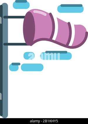 icona a forma di polo windsock su sfondo bianco, stile piatto, illustrazione vettoriale Illustrazione Vettoriale