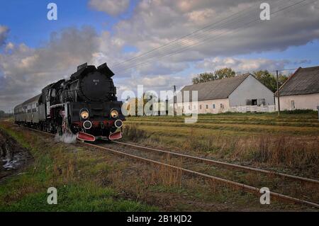 Bollini a vapore, treni in Polonia Foto Stock