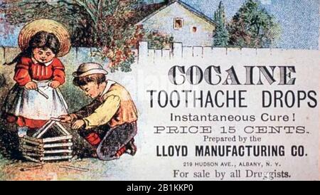 Il MAL DI DENTI di cocaina CADE pubblicità americana 1890 Foto Stock