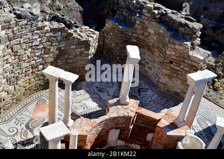 Macedonia del Nord ex FYROM, scavi nell'antico villaggio romano di Stobi Foto Stock