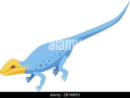 Icona gialla della testa lucertola, stile isometrico Illustrazione Vettoriale