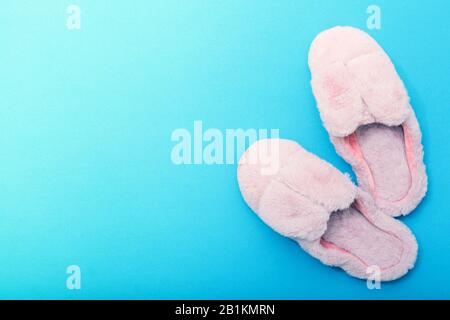 Scarpe domestiche con orecchie nane. Su sfondo normale con posto per testo. Foto Stock