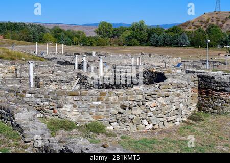 Macedonia del Nord ex FYROM, scavi nell'antico villaggio romano di Stobi Foto Stock