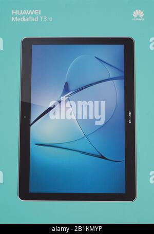 Huawei mediapad T3 tablet confezionato pronto per la vendita Foto Stock