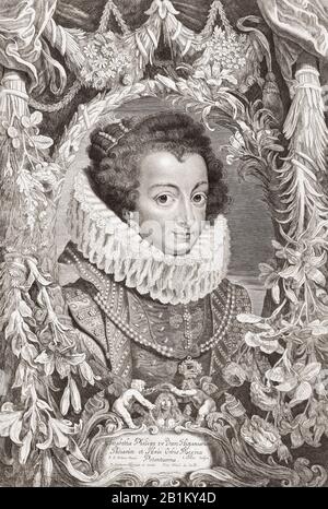 Elisabetta di Francia o Isabella di Borbone, 1602 – 1644. Francese nato Regina Consort di Spagna e Portogallo come prima moglie di re Filippo IV di Spagna Foto Stock