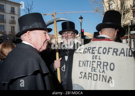 La sepoltura della sardina che è stata celebrata nelle strade della Latina a Madrid, dove ha partecipato il vice sindaco Begoña Villacis. La Sepoltura Foto Stock