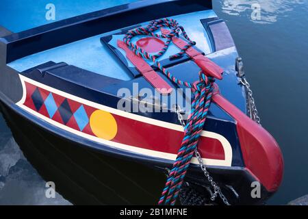 Illustrazione sul Canal Boat a Braunston, Northamptonshire, Inghilterra Foto Stock