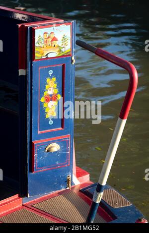 Illustrazione sul Canal Boat a Braunston, Northamptonshire, Inghilterra Foto Stock