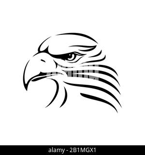 Immagine vettoriale Eagle Head. Testa di aquila vettore logo mascotte Illustrazione Vettoriale