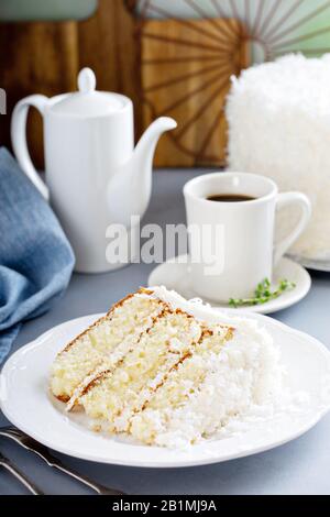 Lo strato di cocco torta Foto Stock