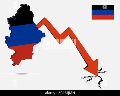 Donetsk Repubblica popolare crisi economica vettore illustrazione EPS 10 Illustrazione Vettoriale