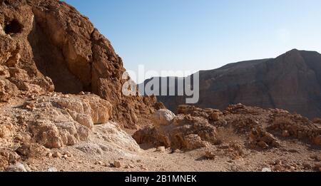 Israele attrazione per i turisti - deserti pietra ned mare morto Foto Stock