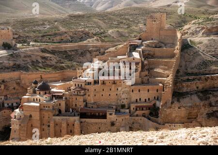 monastero ortodosso di marsaba nel deserto della giudea - israele turismo Foto Stock